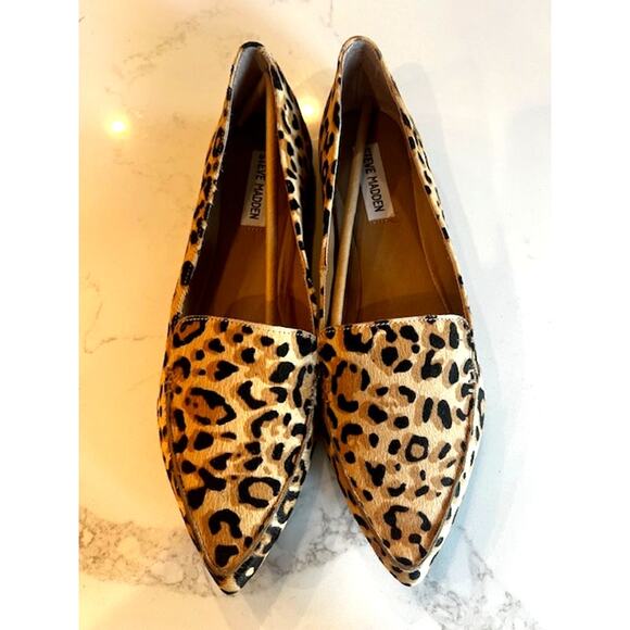 Steve Madden Feather Leopard Cow Hair Loafer Size 10 BRAND NEW - Picture 2 of 10